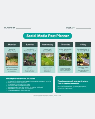 [thumb] Social Media Post Planner For Landscaping Businesses